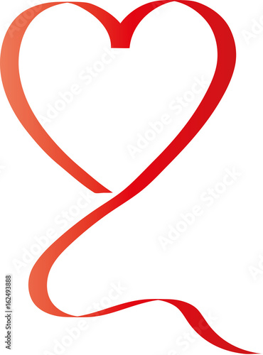 Kalligrafisches Herz mit Schweif, Liebe und Verbundenheit, Treue und Freundschaft