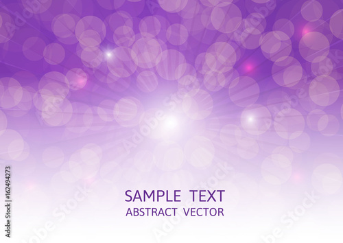 purple bokeh abstract vector background with copy space