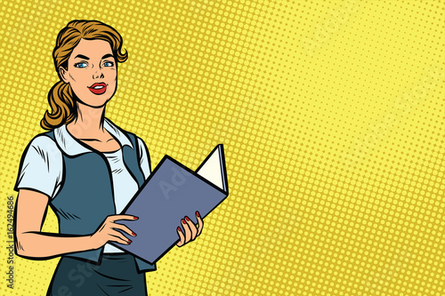 Female Secretary, pop art illustration