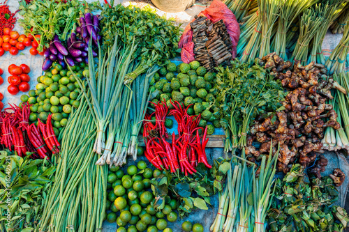 Vegetables for sale at the market in Maumere, Indonesia. photo