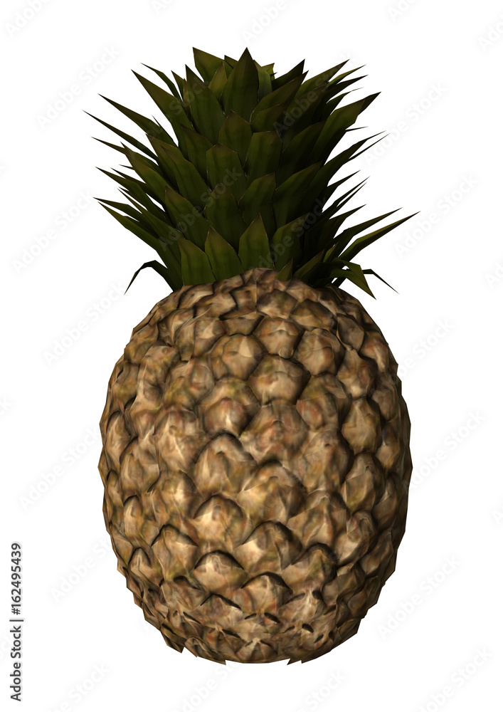 3D Rendering Pinapple on White 3D Rendering Pinapple on White