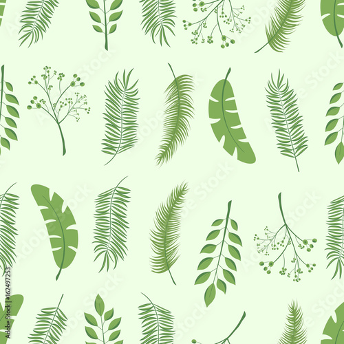 Tropical palm leaves, jungle leaves seamless vector floral pattern background. Easy to use for backdrop, textile, wrapping paper, wall posters.