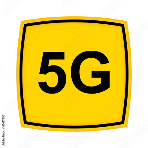 gelbes Schild - Icon - 5G