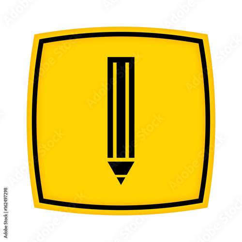 gelbes Schild - Icon - Stift