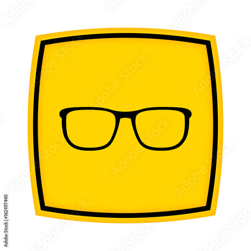 gelbes Schild - Icon - Brille