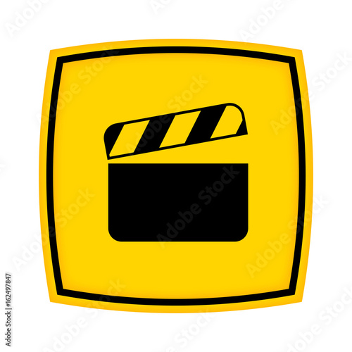 gelbes Schild - Icon - Filmklappe