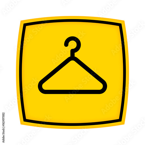 gelbes Schild - Icon - Kleiderbügel