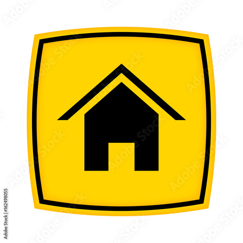 gelbes Schild - Icon - Haus