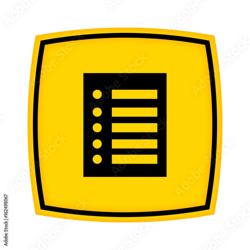 gelbes Schild - Icon - Liste