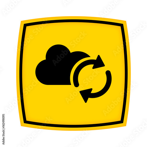 gelbes Schild - Icon - Wolke Synchronisation