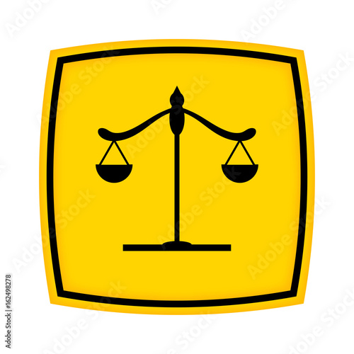 gelbes Schild - Icon - Waage