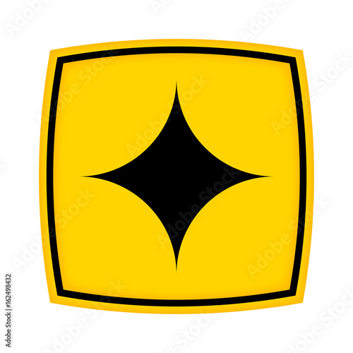 gelbes Schild - Icon - Glitzer