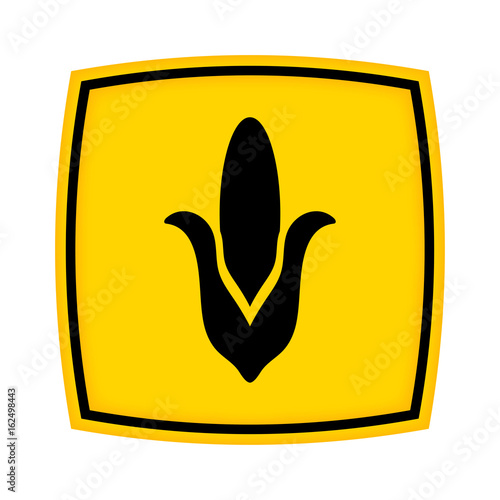 gelbes Schild - Icon - Maiskolben