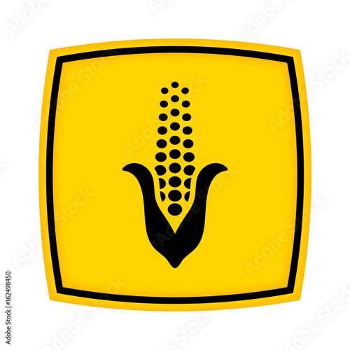gelbes Schild - Icon - Mais