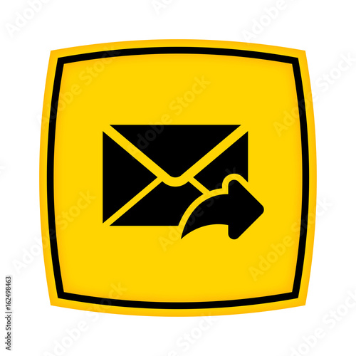 gelbes Schild - Icon - E-Mail Antwort