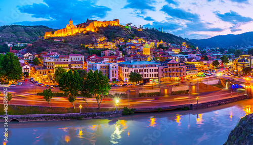 Obraz na płótnie Tbilisi in twilight, Georgia w salonie
