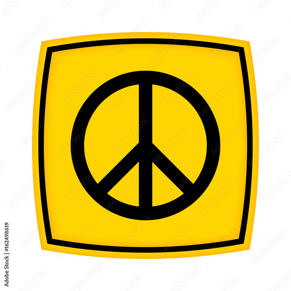 gelbes Schild - Icon - Peace