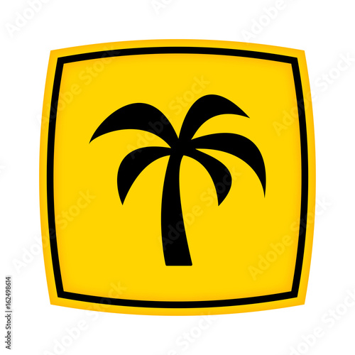 gelbes Schild - Icon - Palme
