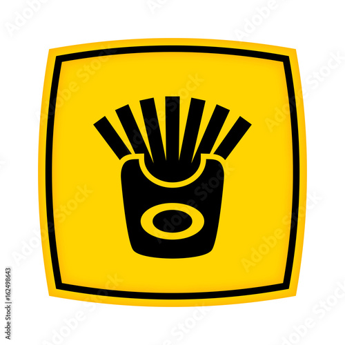 gelbes Schild - Icon - Pommes