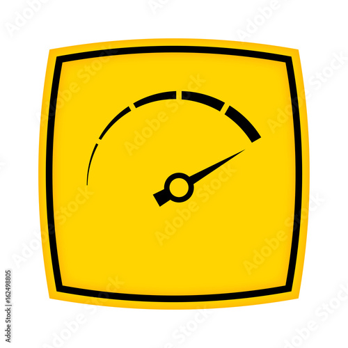 gelbes Schild - Icon - Tachometer
