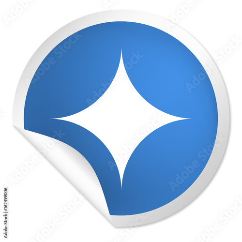 runder Sticker blau - Glitzer