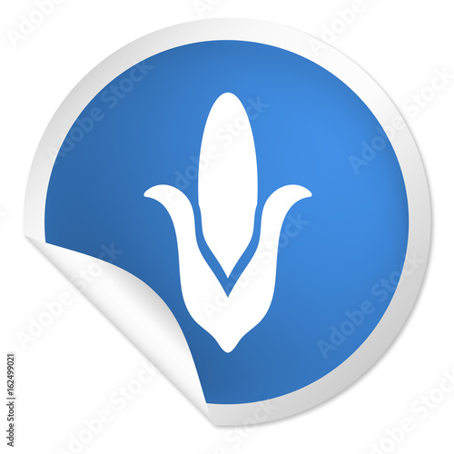 runder Sticker blau - Mais