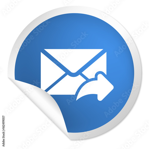 runder Sticker blau - Brief senden