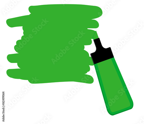 Green highlighter pen with green area for writing a message.