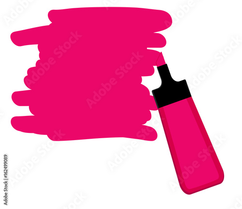 Pink highlighter pen with pink area for writing a message.