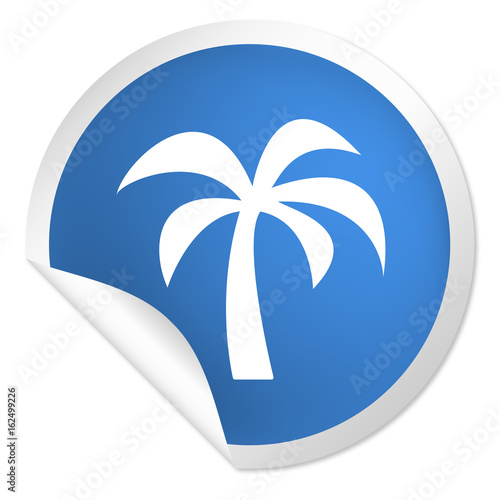 runder Sticker blau - Palme