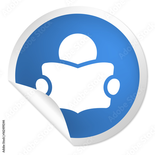 runder Sticker blau - Leser