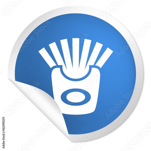 runder Sticker blau - Frites