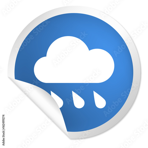 runder Sticker blau - Regenwolke