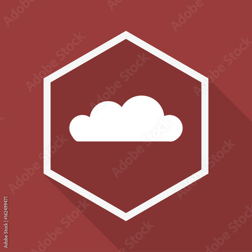 Poly Button mit Schatten - Wolke - Cloud Download