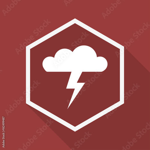 Poly Button mit Schatten - Gewitterwolke