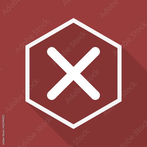 Poly Button mit Schatten - Kreuz - Falsch