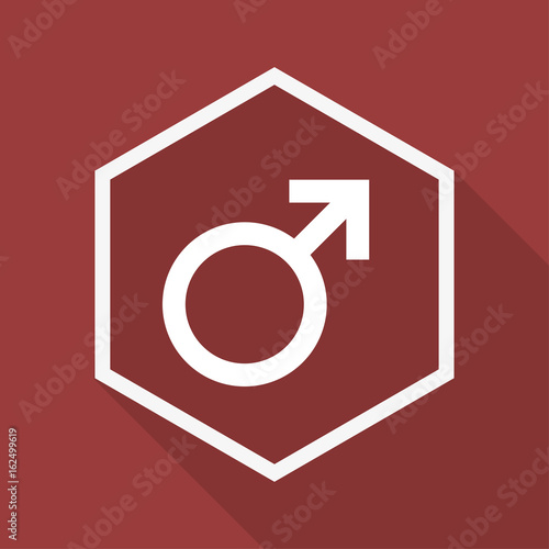 Poly Button mit Schatten - Geschlecht Mann
