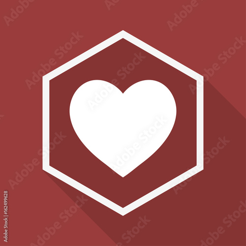 Poly Button mit Schatten - Herz