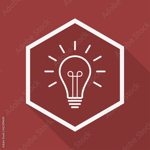 Poly Button mit Schatten - Glühbirne - Energie