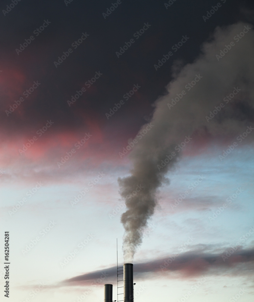 Station with smoke stacks. Station with smoke stacks.