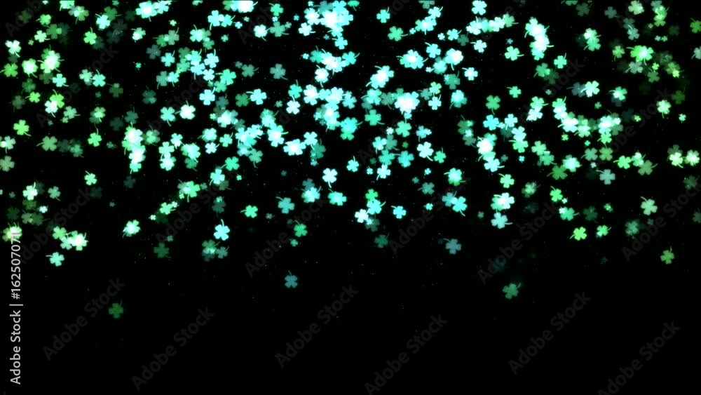 Colorful Animated Falling Clover Shapes - Loop Turquoise Colorful Animated Falling Clover Shapes - Loop Turquoise