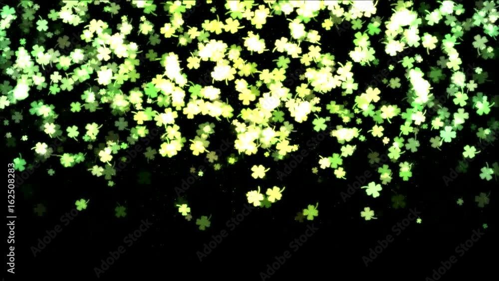 Colorful Animated Falling Clover Shapes - Loop Yellow Green Colorful Animated Falling Clover Shapes - Loop Yellow Green