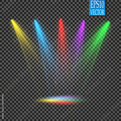 Vector Spotlights. Scene. Light Effects.The colors.
