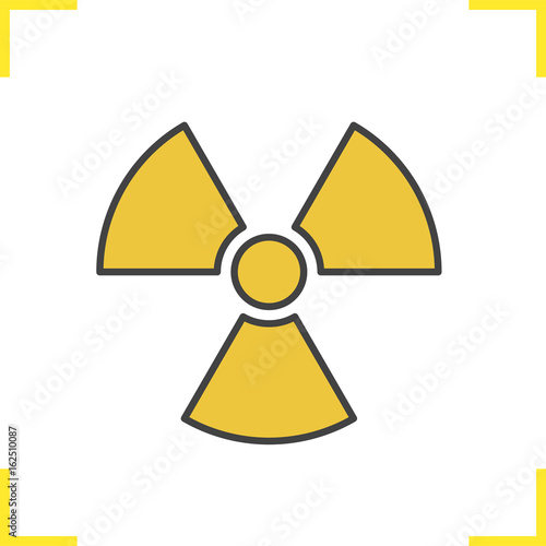 Radiation sign color icon