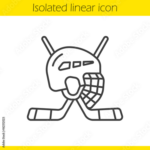 Ice hockey equipment linear icon