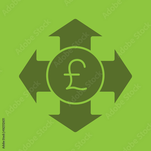 Money spending glyph color icon