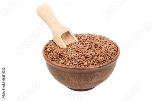 Fototapeta Naklejka Na Ścianę i Meble -  Flax seeds in bowl