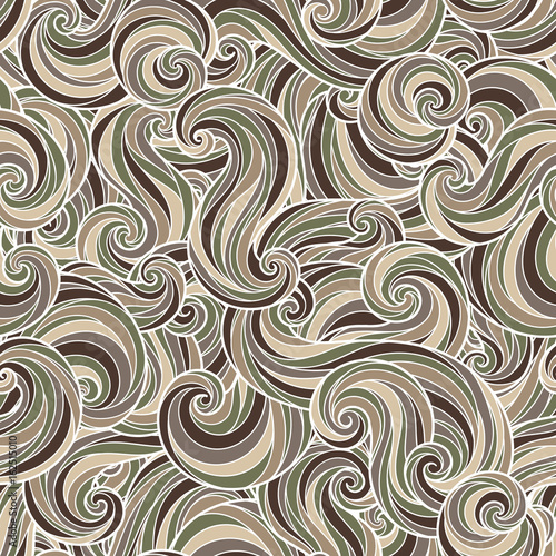 Seamless abstract hand-drawn waves pattern