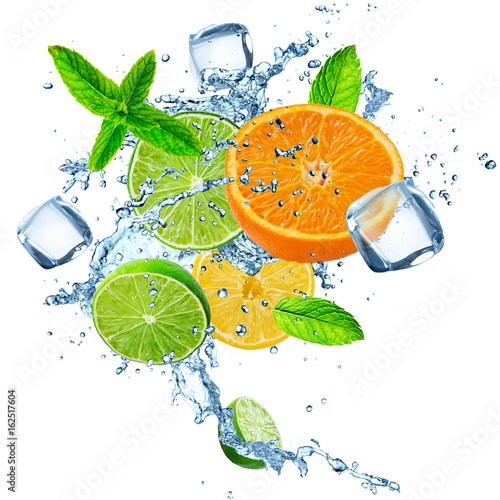 Fresh limes, oranges and le...
