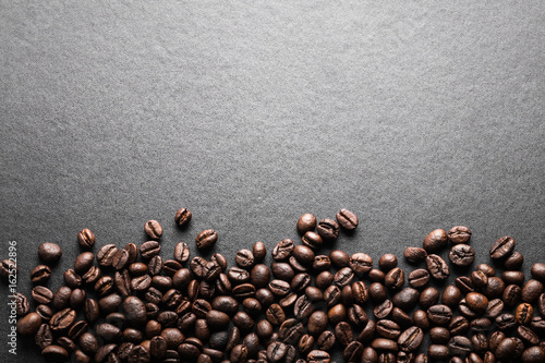 Coffee Beans on black background,top view. © saknakorn